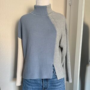 Mod Color Block Turtleneck Sweater